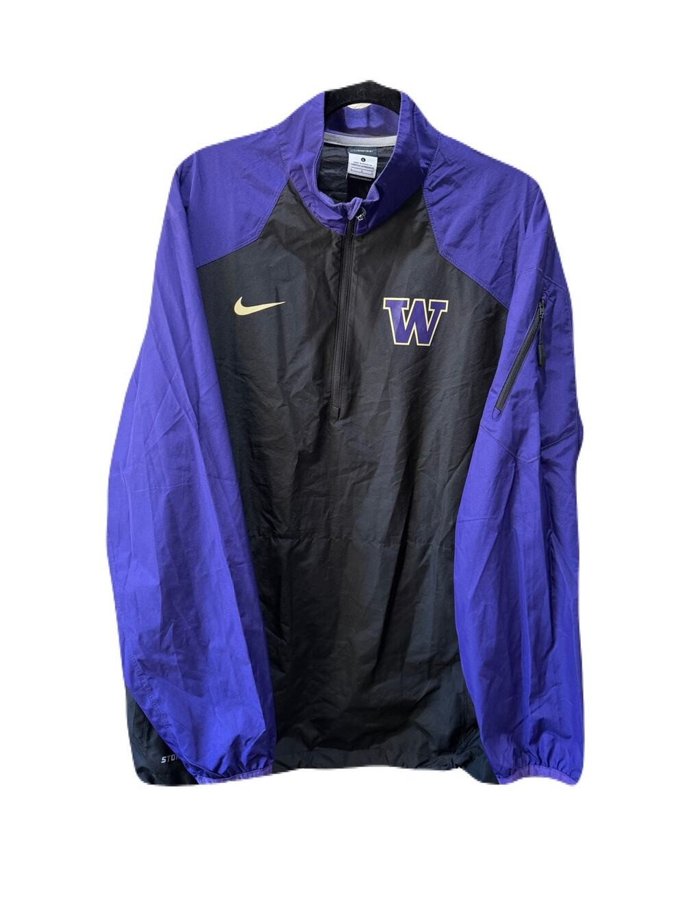Nike Washington Huskies Storm Fit 1/4 Zip Jacket Black Purple Mens Size L